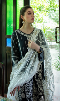 Shirt SEQUINS EMBROIDERED FRONT FOAM PRINTED BACK AND SLEEVES EMBROIDERED NECKLINE EMBROIDERED DAMAN BORDER  Dupatta LUXURIOUS EMBROIDERED NET DUPATTA  Trouser CAMBRIC TROUSER