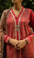 Embroidered Jacquard Shirt Front with Sleeves Border Dyed Jacquard Sleeves Dyed Jacquard Shirt Back Digital Printed Jacquard Shawl Dyed Trouser