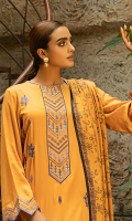 Embroidered Jacquard Shirt Front Dyed Jacquard Sleeves Digital Printed Back Digital Printed Jacquard Shawl Dyed Trouser Embroidered Daman Border Embroidered Sleeves Border