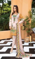 Exclusive Embroidered Lawn Embroidered Chiffon Dupatta Plain Trouser