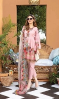Exclusive Embroidered Lawn Embroidered Chiffon Dupatta Plain Trouser