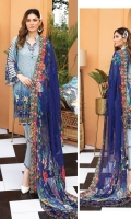 Exclusive Embroidered Lawn Embroidered Chiffon Dupatta Plain Trouser