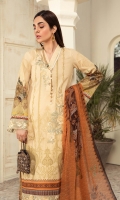 Printed Lawn Shirt Dyed Cambric Trouser Printed Chiffon Dupatta Embroiodered Organza Motif Embroidered Border Organza
