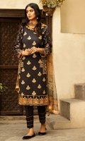 Digital Printed Front Digital Printed Back Digital Printed Sleeves Digital Printed Chiffon Dupatta Dyed Cotton Trouser Embroidered Front Motives (4 Pieces ) Embroidered Border Embroidered Front Laces (90 Inches)