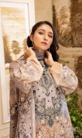 Digital Printed and Embroidered Lawn front  Digital Printed Lawn Back  Digital Printed Lawn Sleeves  Digital Printed Lawn Dupatta  Schiffli Trouser