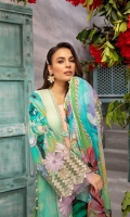 Digital Printed Lawn Front 1.25 MTR Digital Printed Lawn Back 1.25 MTR Digital Printed Lawn Sleeves 0.66 MTR Digital Printed Chiffon Dupatta 2.5 Yard Dyed Cotton Trouser 2.5 Yard Embroidered Motif For Front 1 PC Embroidered Border For Front 0.8 MTR Embroidered Border For Sleeves 1 MTR Embroidered Neckline Patti 1.2 MTR Embroidered Border For Trouser 1.2 MTR