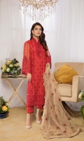 Embroidered Organza Shirt Embroidered Net Dupatta Raw Silk Trouser Inner Included
