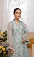 Embroidered Organza Shirt Embroidered Net Dupatta Raw Silk Trouser Inner Included