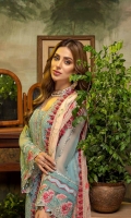 Schiffli Embroidered Chiffon Front 0.8 MTR Embroidered Chiffon Back 0.8 MTR Embroidered Chiffon Sleeves 0.66 MTR Embroidered Chiffon Dupatta 2.5 Yard Dyed Raw Silk Trouser 2.5 Yard Embroidered Patch And Motif For Front 1 PC Embroidered Border For Front 0.8 MTR Embroidered Patti For Back 0.8 MTR Embroidered Border For Sleeves 1 MTR Embroidered Patti For Sleeves 1 MTR Embroidered Patti For Neck 1.2 MTR