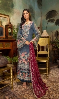 Schiffli Embroidered Chiffon Front 0.8 MTR Embroidered Chiffon Back 0.8 MTR Embroidered Chiffon Sleeves 0.66 MTR Embroidered Chiffon Dupatta 2.5 Yard Dyed Raw Silk Trouser 2.5 Yard Embroidered Motifs For Front 3 PC Embroidered Neckline 1 PC Embroidered Border For Front 0.8 MTR Embroidered Border For Back 0.8 MTR Embroidered Border For Sleeves 1 MTR