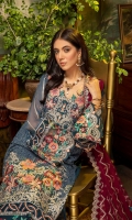 Schiffli Embroidered Chiffon Front 0.8 MTR Embroidered Chiffon Back 0.8 MTR Embroidered Chiffon Sleeves 0.66 MTR Embroidered Chiffon Dupatta 2.5 Yard Dyed Raw Silk Trouser 2.5 Yard Embroidered Motifs For Front 3 PC Embroidered Neckline 1 PC Embroidered Border For Front 0.8 MTR Embroidered Border For Back 0.8 MTR Embroidered Border For Sleeves 1 MTR