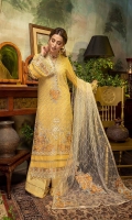 Schiffli Embroidered Chiffon Front 0.8 MTR Embroidered Chiffon Back 0.8 MTR Embroidered Chiffon Sleeves 0.66 MTR Embroidered Net Dupatta 2.5 Yard Dyed Raw Silk Trouser 2.5 Yard Embroidered Patch And Motif For Front 1 PC Embroidered Motifs For Sleeves 2 PC Embroidered Border For Front 0.8 MTR Embroidered Border For Back 0.8 MTR Embroidered Border For Sleeves 1 MTR Embroidered Neck Patti 1.2 MTR Embroidered Motifs For Dupatta 3 PC