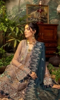 Schiffli Embroidered Chiffon Front 0.8 MTR Embroidered Chiffon Back 0.8 MTR Embroidered Chiffon Sleeves 0.66 MTR Embroidered Chiffon Dupatta 2.5 Yard Dyed Raw Silk Trouser 2.5 Yard Embroidered Patch And Motifs For Front 3 PC Embroidered Border For Front 0.8 MTR Embroidered Border For Back 0.8 MTR Embroidered Border And Patti For Sleeves 1 MTR Embroidered Patti For Neck 1.2 MTR