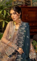 Schiffli Embroidered Chiffon Front 0.8 MTR Embroidered Chiffon Back 0.8 MTR Embroidered Chiffon Sleeves 0.66 MTR Embroidered Chiffon Dupatta 2.5 Yard Dyed Raw Silk Trouser 2.5 Yard Embroidered Patch And Motifs For Front 3 PC Embroidered Border For Front 0.8 MTR Embroidered Border For Back 0.8 MTR Embroidered Border And Patti For Sleeves 1 MTR Embroidered Patti For Neck 1.2 MTR
