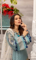 Schiffli Embroidered Lawn Front 1 YardDyed Lawn Back 1.25 MTRSchiffli Embroidered Lawn Sleeves 0.66 MTRPaste Printed Cotton Trouser 2.5 YardEmbroidered Net Dupatta 2.5 YardEmbroidered Patch For Front 1...
