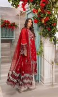 Schiffli Embroidered Lawn Front 1 YardDyed Lawn Back 1.25 MTREmbroidered Lawn Sleeves 0.66 MTRPaste Printed Cotton Trouser 2.5 YardEmbroidered Chiffon Dupatta 2.5 YardEmbroidered Motifs For Front 5 PCEmbroidered...
