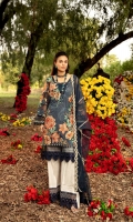 Digital Printed Lawn Front 1.25 MTR Digital Printed Lawn Back 1.25 MTR Digital Printed Lawn Sleeves 0.66 MTR Pasted Print Cotton Trouser 2.5 Yard Embroidered Cotton Net Dupatta 2.5 Yard Embroidered Motifs For Front 3 PC Embroidered Border For Front 0.8 MTR Embroidered Border For Sleeves 1 MTR Embroidered Neck Patti 1.2 MTR Embroidered Border For Trouser 1.2 MTR