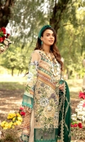 Digital Printed Lawn Front 1.25 MTR Digital Printed Lawn Back 1.25 MTR Digital Printed Lawn Sleeves 0.66 MTR Dyed Cotton Trouser 2.5 Yard Embroidered Chiffon Dupatta 2.5 Yard Embroidered Motifs For Front 2 PC Embroidered Patti For Neck 1.2 MTR Embroidered Border For Front 0.8 MTR Embroidered Border For Sleeves 1 MTR Embroidered Motifs For Trouser 2 PC