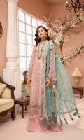 Embroidered Chiffon Front   0.8 MTR Embroidered Chiffon Back    0.8 MTR Embroidered Chiffon Sleeves  0.66 MTR Embroidered Chiffon Dupatta  2.5 Yard Dyed Raw Silk Trouser  2.5 Yard Embroidered Border Patch For Front  1 PC Embroidered Border Patch For Back  1 PC Embroidered Border For Front  0.8 MTR Embroidered Border For Back  0.8 MTR Embroidered Border For Sleeves  1 MTR Embroidered Motifs For Sleeves  2 PC Embroidered Border For Trouser  1.2 MTR