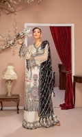 Embroidered Chiffon Front   0.8MTR Embroidered Chiffon Back    0.8MTR Embroidered Chiffon Sleeves  0.66MTR Embroidered Chiffon Dupatta  2.5Yard Dyed Raw Silk Trouser  2.5Yard Embroidered Border For Front  0.8MTR Embroidered Patti For Back  0.8MTR Embroidered Border For Sleeves  1MTR Embroidered Motifs For Sleeves  2PC Embroidered Border For Trouser  1.2MTR