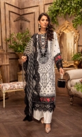 Embroidered Lawn Front 1.2 MTR Embroidered Lawn Back 1.2 MTR Embroidered Lawn Sleeves 0.66 MTR Embroidered Cotton Trouser 2.5 Yard Embroidered Organza Dupatta 2.5 Yard Embroidered Neckline1 PC Embroidered Border1 For Front 0.8 MTR Embroidered Lace Border For Front 0.8 MTR Embroidered Patti For Back 0.8 MTR Embroidered Border1 For Sleeves 1 MTR Embroidered Lace Border For Sleeves 1 MTR