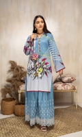 Digital Printed Lawn Shirt  Schiffli Embroidered Trouser