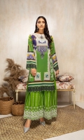 Digital Printed Lawn Shirt  Schiffli Embroidered Trouser