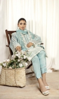 Stitched Embroidered Organza Shirt  Stitched Dyed Raw Silk Trouser  Stitched Embroidered Net Dupatta