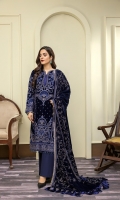 Embroidered Velvet Centre Panel For Front (0.33 MTR) Embroidered Velvet Side 1 Panel For Front (0.33 MTR) Embroidered Velvet Side 2 Panel For Front (0.33 MTR) Embroidered Velvet Sleeves (0.66 MTR) Plain Velvet Back (0.85 MTR) Dyed Raw Silk Trouser (2.5 Yard) Velvet Embroidered Shawl (2.5 Yard) Velvet Embroidered Border For Front (0.8 MTR) Velvet Embroidered Border For Back (0.8 MTR ) Velvet Embroidered Border For Sleeves (1 MTR)
