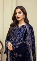 Embroidered Velvet Centre Panel For Front (0.33 MTR) Embroidered Velvet Side 1 Panel For Front (0.33 MTR) Embroidered Velvet Side 2 Panel For Front (0.33 MTR) Embroidered Velvet Sleeves (0.66 MTR) Plain Velvet Back (0.85 MTR) Dyed Raw Silk Trouser (2.5 Yard) Velvet Embroidered Shawl (2.5 Yard) Velvet Embroidered Border For Front (0.8 MTR) Velvet Embroidered Border For Back (0.8 MTR ) Velvet Embroidered Border For Sleeves (1 MTR)