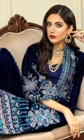 Velvet Embroidered Panel 1 For Front (0.4 MTR) Velvet Embroidered Panel 2 For Front (0.4 MTR) Plain Velvet Back (0.8 MTR) Velvet Embroidered Sleeves (0.66 MTR) Velvet Embroidered Trouser (2.5 Yard) Embroidered Net Dupatta (2.5 Yard) Velvet Embroidered Patti For Front (2 MTR) Velvet Embroidered Border For Front (0.8 MTR) Velvet Embroidered Border For Back (0.8 MTR) Velvet Embroidered Border For Sleeves (1 MTR)