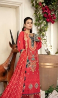 Schiffli Embroidered Lawn Front 1 MTR Embroidered Lawn Back 1.2 MTR Embroidered Lawn Sleeves 0.66 MTR Paste Printed Cotton Trouser 2.5 Yard Embroidered Chiffon Dupatta 2.5 Yard Embroidered Motifs For Front 4 PC Embroidered Border For Front 0.8 MTR Embroidered Border For Sleeves 1 MTR Embroidered Neck 1 PC