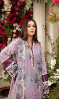 Schiffli Embroidered Lawn Front 1 MTR Embroidered Lawn Back 1.2 MTR Embroidered Lawn Sleeves 0.66 MTR Dyed Cotton Trouser 2.5 Yard Embroidered Chiffon Dupatta 2.5 Yard Embroidered Motifs For Front 4 PC Embroidered Border For Front 0.8 MTR Embroidered Border For Sleeves 1 MTR Embroidered Patti 2 MTR Embroidered Patti For Neck 1.2 MTR