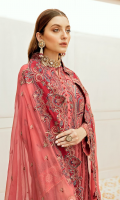 Front: 1 meter crinkle chiffon embroided  Back: 1 meter crinkle chiffon embroided  Sleeves: 0.75 crinkle chiffon embroided  Front/ Back border: 2 meter embroided  Back border:  1 meter embroided (option 2)  Front Patch: 1 meter grip embroided  Sleeves border: 2 meter grip embroided  Dupatta: 2.5 meter crinkle chiffon embroided  1-Dupatta border: 2.5 meter grip embroided  2-Dupatta border: 2.5 meter grip embroided  Trouser: 2.5 meter grip  YOU MAY ALSO LIKE RUBY FLAME RUBY FLAME Regular priceRs. 9,550 PRISTINE PEACOCK PRISTINE PEACOCK Regular priceRs. 9,550 BLACK BEAUTY BLACK BEAUTY Regular priceRs. 9,550 WHITE FLORENTINE WHITE FLORENTINE Regular priceRs. 9,550