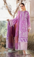 Embroidered Lawn Front: (1 meter)  Embroidered Lawn Back: (1 meter)  Embroidered Lawn Sleeves: (0.75 meter)  Embroidered Organza Border for Front/Back/Sleeves: (3 meter)  Embroidered Jacquard Dupatta: (2.5 yards)  Cotton Trousers: (2.5 yard)