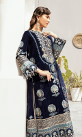 FRONT: 1 Meter velvet - Embroidered+Hand work BACK: 1 Meter velvet - Embroidered SLEEVES: 0.75 Meter velvet - Embroidered FRONT/ BACK BORDER OPTION 1: 2 Meter velvet - Embroidered+Hand work FRONT/ BACK BORDER OPTION 2: 2 Meter velvet - Embroidered SLEEVES BORDER OPTION 1: 1 Meter velvet - Embroidered SLEEVES BORDER OPTION 2: 1 Meter velvet - Embroidered DUPATTA: 1.5 Meter Organza - Embroidered DUPATTA BORDER: 2.5 Meter Organza - Embroidered TROUSER'S BORDER: 1 Meter velvet - Embroidered TROUSER: 2.5 Meter Raw Silk - Block Print