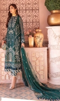 Front: (1 meter) crinkle chiffon embroidered Back: (1 meter) crinkle chiffon embroidered 1: Front/Back border: (2 meter) embroidered raw silk 2: Front/Back border: (2 meter) embroidered raw silk Sleeves: (0.75 yard) crinkle chiffon embroidered 1: Sleeves border: (1 meter) embroidered raw silk 2: Sleeves border: (1 meter) embroidered raw silk Dupatta: (2.5 yard) embroidered crinkle chiffon Trouser: (2.5 yard) raw silk Trouser Border: (1 meter) embroidered raw silk