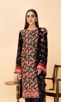 Embroidered Linen Front Embroidered Linen Back Embroidered Organza Front Border Embroidered Linen Sleeves Embroidered Organza Sleeve Patch Linen Pants Embroidered Chiffon Dupatta