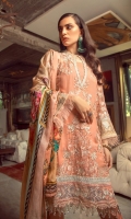 Embroidered Chiffon Front Embroidered Chiffon Back Embroidered Raw Silk Front and Back Hem (Border) (Pale Yellow) Embroidered Raw Silk Front and Back Hem (Border) (Light Blue) Embroidered Organza Neckline Finishing Embroidered Chiffon Sleeves Embroidered Organza Sleeve Patch Raw Silk Pants Digital Print Silk Dupatta