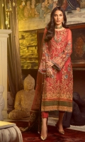 Embroidered Chiffon Front Embroidered Chiffon Back Embroidered Raw Silk Front and Back Hem (Border) (Orange) Embroidered Raw Silk Front and Back Hem (Border) (Green) Embroidered Chiffon Sleeves Embroidered Organza Sleeve Patch Raw Silk Pants Embroidered Net Dupatta Embroidered Raw Silk Dupatta Pallu Patch (Maroon) Embroidered Raw Silk Dupatta Pallu Patch (Orange) Embroidered Raw Silk Dupatta Length Border (Maroon)