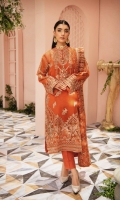 Embroidered Organza Front Embroidered Organza Back Embroidered Organza Front and Back Hem (Border) Embroidered Organza Sleeves Embroidered Organza Sleeve Patch Cotton Silk Lining Raw Silk Pants Embroidered Organza Dupatta
