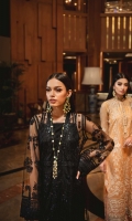 Embroidered Net Bodice Embroidered Organza Neckline Finishing Embroidered Net Front Embroidered Net Back Bodice Embroidered Net Back Embroidered Organza Front and Back Border Embroidered Net Sleeves Embroidered Organza Sleeve Patch Cotton Silk Lining Raw Silk Pants Embroidered Net Dupatta