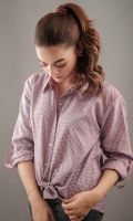 Cardinal check shirt made from finest cotton with point collar. A rounded hem styled in a knot and loops on the sleeves adding extravaganza to the button-front shirt.
