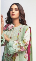 Printed Voile Dupatta Printed Lawn shirt 3.12 Meters 2 Separate Embroidered Bunches Cambric Dyed Trouser
