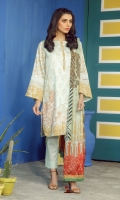 DIGITAL Silk Dupatta Printed Slub Lawn Shirt Sleves 3.12 Meters Dyed Cambric Trouser