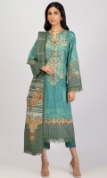 3 Pc Embroidered Lawn Suit With Lawn Dupatta