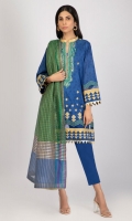 3 Pc Embroidered Lawn Suit With Fancy Dupatta