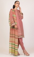 3 Pc Printed Jacquard Suit With Yarn Dyed Dupatta