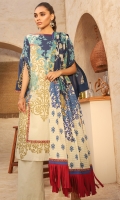 Printed Doria Dupatta Printed Lawn Shirt 3.12 Meters Dyed Cambric Trouser