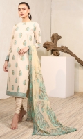 Fancy Dupatta Printed Slub Lawn Shirt 3 Meters Printed Border Dyed Cambric Trouser
